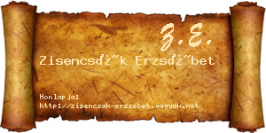 Zisencsák Erzsébet névjegykártya
